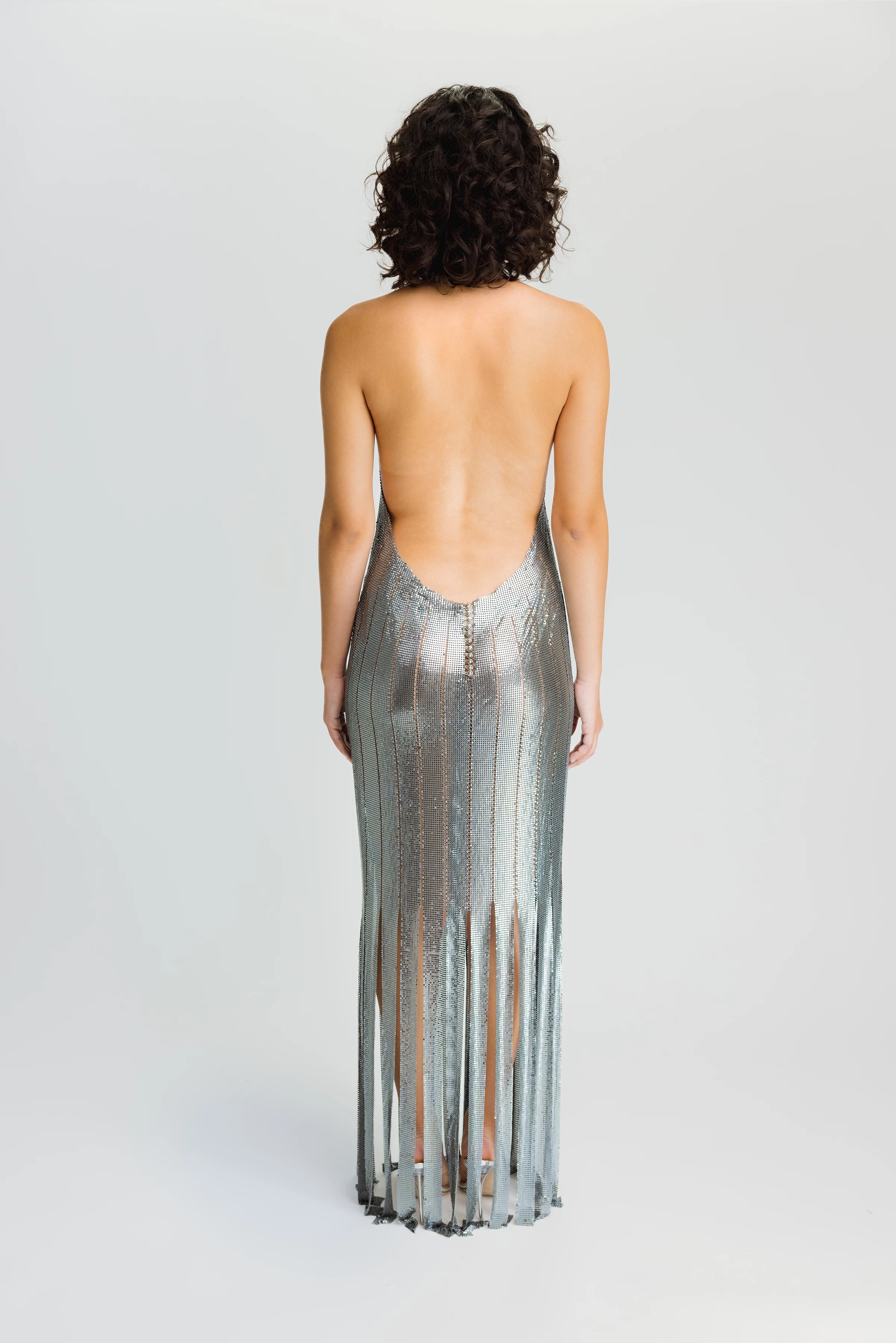 chainmail long dress Hayden Rose Chainmail Maxi Dress - Gold